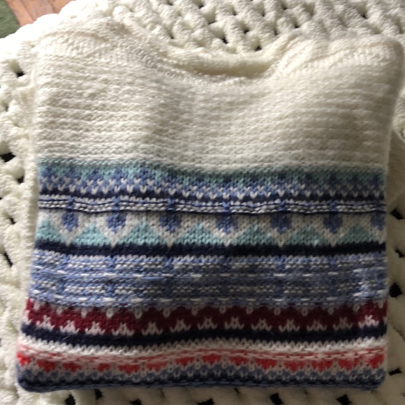 St. John’s Bay Fair Isle,soft pullover sweater. Oversized small. Cream. NWOT. - Picture 1 of 6
